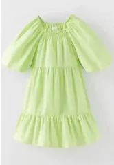 ザラキッズ ポプリン ボリューム ワンピース 7y 9y 新品