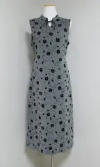 チャイナカラ チャイナ風 花柄 日本 ヴィンテージ ノースリーブ スリーブレス ONE PIECE