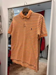 Polo RL ポロ Ralph Lauren(ラルフローレン) ストライプ ポロTシャツ pk 半袖 Tシャツ