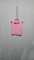 クロップド ニットベスト (ピンク)