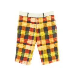 【中古】ポールスミス Paul Smith ストレッチ コットン チェック プリント ショートパンツ オレンジ【サイズＬ】【メンズ】