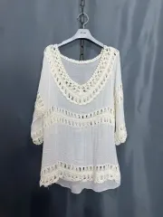 アイボリー レース ブラウス (free サイズ)