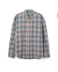 XS DNSR オーバーサイズ フランネル CHECK シャツ (ピンク)