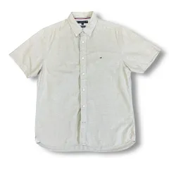 トミーヒルフィガー コットン リネン 半袖 シャツ M