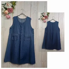 ノースリーブ デニムポケットドレス