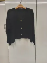 レディース 夏 ブークレ カーディガン ブラック