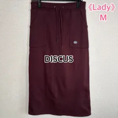 DISCUS スウェットスカート ロング ボルドー M 裏毛 コットン100 ウエストゴム 美品