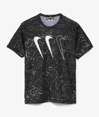 黒 COMME des GARCONS(コム・デ・ギャルソン) X Nike(ナイキ） ロゴ プリント 半袖 Tシャツ