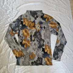 オリエンタル 花柄 花 プリーツ Tシャツ Faye ヴィンテージ