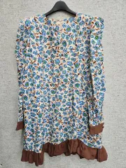 肩パッド バイカラー コットン ミニ コットンワンピース 66