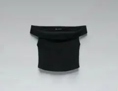 ZARA(ザラ) オフショルダー 黒 リブ