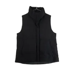 F8557 THEORY レディース Mサイズ ブラック フルジップアップ ダウンベスト/ダーク