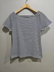 1+1 earth music&ecology ) ストライプ 半袖 S