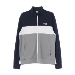 L FILA(フィラ) ネイビー グレー トラックトップス ジャージ ジップアップジャケット