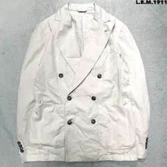 L.B.M.1911 テーラードジャケット ブレザー ダブルブレスト SLIM FIT スリムフィット 本切羽 サイドベンツ サイズ46 ホワイト 白 LBM1911 エルビーエム1911 Lubiam ルビアムのサムネイル