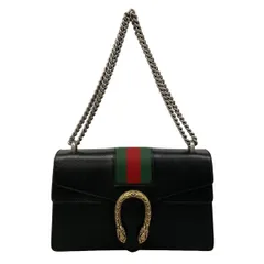 GUCCI(グッチ) ショルダーバッグ美品  ディオニュソス/シェリー 400249 黒×グリーン×マルチ チェーンショルダー レザー
