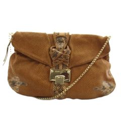 ジミーチュウ JIMMY CHOO ショルダーバッグ チェーン パイソンレザー ベージュ /AN79 ■OH