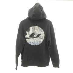 ハーレー Hurley バックプリント パーカー フーディ 裏起毛 Sサイズ 黒 ブラック