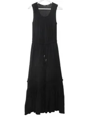 ローレンラルフローレン LAUREN RALPH LAUREN ワンピース ロング レース切替 0 ブラック 黒 ノースリーブ マキシ丈