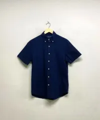 ポロラルフローレン シアサッカー ネイビー シャツ S