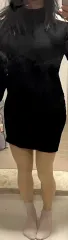 黒 ショルダーオープン ワンピース ミニドレス