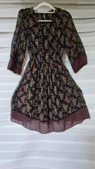 ウエストゴム シフォンドレス (裏地付き)