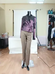 アリッシュ チョコレートカラー ウエスト ストラップ レディース ジャケット