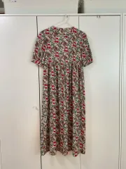 バルーンスリーブ 花柄 ワンピース