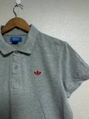 ヴィンテージ adidas(アディダス) ポロTシャツ 半袖 グレー 105