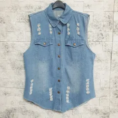 ダメージ デニム デニムベスト