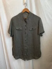 ヴィンテージ ストライプ 半袖シャツ ( L )
