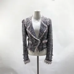 ル・ショップ・ブラック 女性用ショートツイードジャケット 55 パーマネント