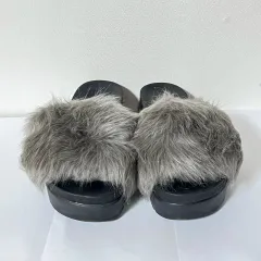 厚底ファー スリッパ ヒール4.5