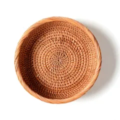 COZENTA 藤編みかご バスケット ラタン 深型 収納 小物入れ (S) [S]