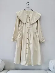 アイボリー ビック襟 コート & ドレス