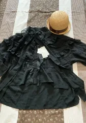 日本 ヴィンテージ フリル レース ブラウス