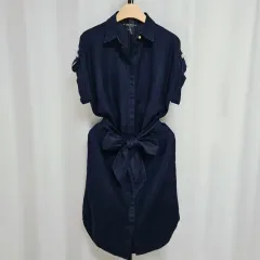 Ralph Lauren(ラルフローレン) ネイビー リネンワンピース リネンドレス