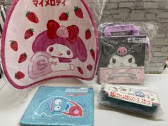 【N4-93】◇ Sanrio サンリオ当たりくじ　4保冷バッグクロミ　6フラットポーチブルー  15 チャーム付きペンケース　スポーツ　17マットマイメロディ　まとめ売り　4点セット