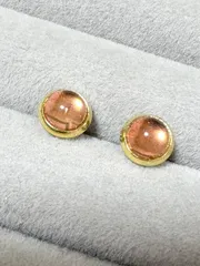 ピンクトパーズ ピアス 6mm ゴールド サージカルステンレス K18メッキ  つけっぱなし