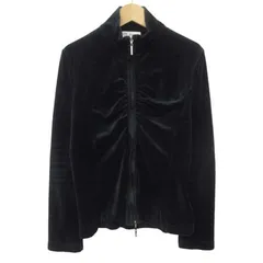 エムケー ミッシェルクラン MK MICHEL KLEIN ベロア スウェット ジップ ジャケット シャーリング 38 黒のサムネイル