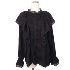 Sheglit Edelweiss シフォンブラウス Black フリル レース - メルカリ