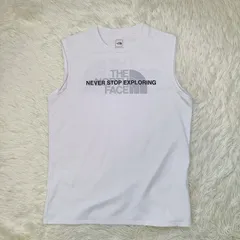美品 THE NORTH FACE ノースフェイス タンクトップ L ホワイト 白 ノースリーブ Tシャツ スリーブレスアンペアクルー NT12084 ロゴ ブランド メンズ