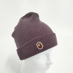 BAPE/A BATHING APE アクリルビーニー ニット帽 001CPH701001M ニットキャップ パープル メンズ アベイシングエイプ【中古】6-0309T♪のサムネイル