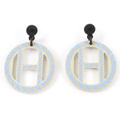 未使用品級】エルメス バッファローホーン Hエキップ セリエ ピアス 