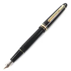 美品▼MONTBLANC モンブラン マイスターシュテュック クラシック 145 ペン先14K Fニブ ホワイトスター 万年筆 ブラック ゴールド ドイツ製 メンズ