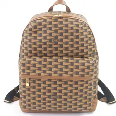 未使用品□BALLY バリー 6304856 PENNANT ペナント レザー コーティングキャンバス リュックサック デイパック ブラウン ベージュ 保存袋付き メンズのサムネイル