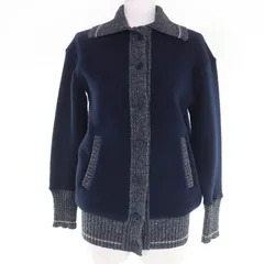 極美品☆THOM BROWNE トムブラウン FJT350A コットン シルク カシミヤ混 長袖ニット カーディガン ネイビー 36 イタリア製 正規品 レディースのサムネイル