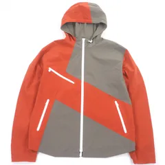 未使用品□HERMES エルメス パネル パッカブル仕様 ウィンドブレーカー ブルゾンジャケット テラコッタ グレー 46 フランス製 メンズ