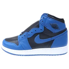 NIKE (ナイキ) AIR JORDAN 1 RETRO HIGH OG GS DARK MARINA BLUE エアジョーダン1 ダークマリーナブルー ハイカットスニーカー ブラック/ブルー 6Y/24.5cm 575441-404
