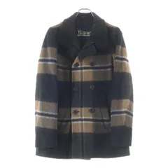 HERNO (ヘルノ) モヘア混 チェック柄 ウールダブルブレスト チェスターコート ブラウン/ブラック PE0015U-33507-9322